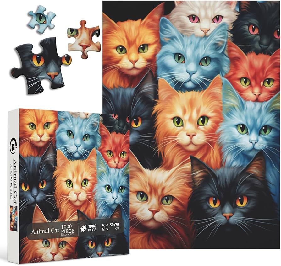 Amazon | PICKFORU 猫 1000ピースパズル 大人用 動物パズル